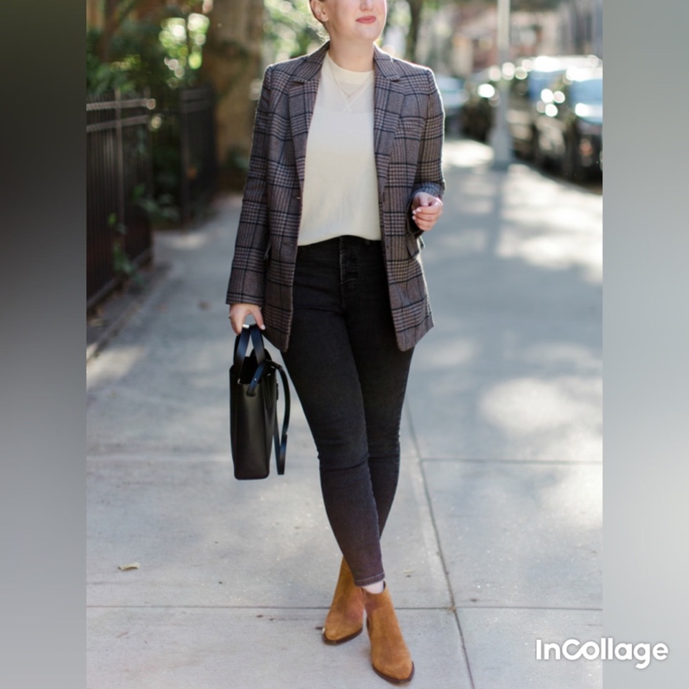Everlane Gray Plaid Blazer